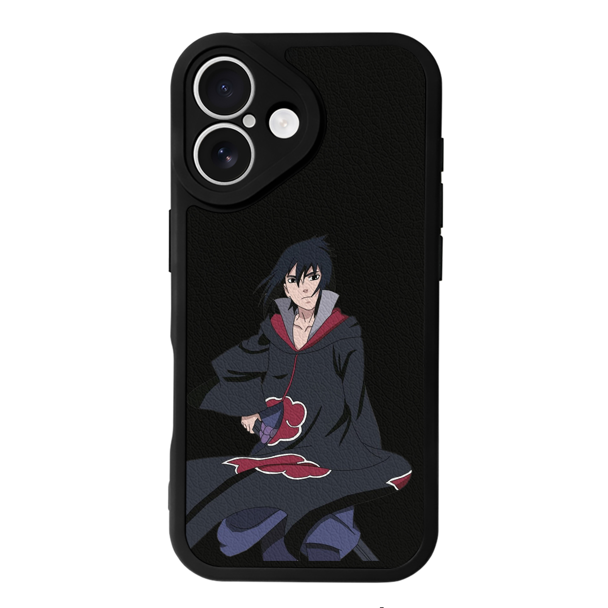 （画像用） NARUTO -ナルト- うちは サスケ Uchiha Sasuke 【iPhone 16シリーズ対応】シリコンスマホケース（レザー調） 材質：シリコン
